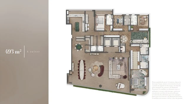 Saffire Moema — Planta Tipo B 493m² com 5 suítes e 5 vagas de garagem, by Elie Saab